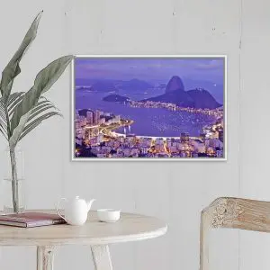 Quadro Decorativo Cidades - Enseada de Botafogo Anoitecendo - Rio de Janeiro