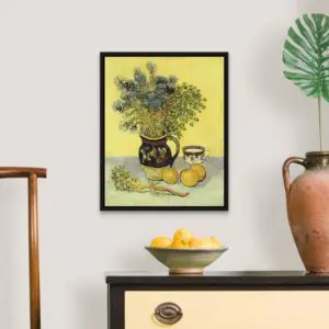 Quadro Decorativo Pintores Famosos - Vaso de Flor-e Fruta - Van Gogh