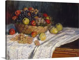 Quadro Decorativo Pintores Famosos - Cachos de Uvas e Maçãs - Monet