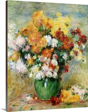 Quadro Decorativo Pintores Famosos - Bouquet de Crisantemos - Renoir