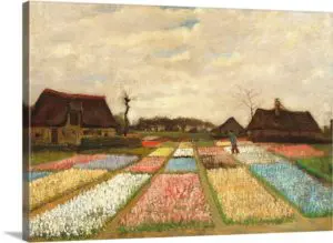 Quadro Decorativo Pintores Famosos - Campo de Flores na Holanda - Van Gogh