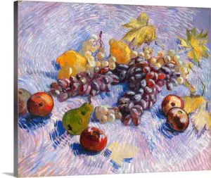 Quadro Decorativo Pintores Famosos - Uvas Limões Peras e Maçãs- Van Gogh