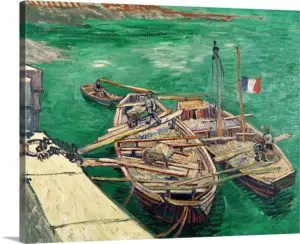 Quadro Decorativo Pintores Famosos - Pier com Barcos - Van Gogh