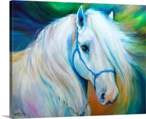 Quadro Decorativo Animais Cavalo - Cavalo Branco Grande