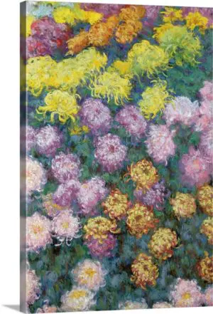 Quadro Decorativo Pintores Famosos - Jardim de Crisantemos  - Monet