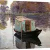 Quadro Decorativo Pintores Famosos -Barco do Studio de Monet - Monet