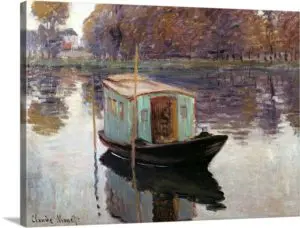 Quadro Decorativo Pintores Famosos -Barco do Studio de Monet - Monet