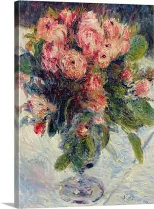 Quadro Decorativo Pintores Famosos - Bouquet de Rosas - Renoir