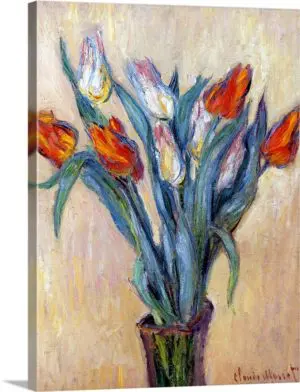 Quadro Decorativo Pintores Famosos - Tulipas  - Monet