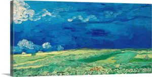 Quadro Decorativo Pintores Famosos - Céu Nublado no Campo - Van Gogh