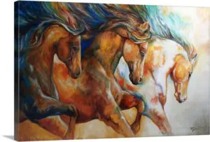 Quadro Decorativo Animais Cavalo - Trio Cavalos Marrons