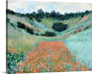 Quadro Decorativo Pintores Famosos -  Campo em Giverny - Monet