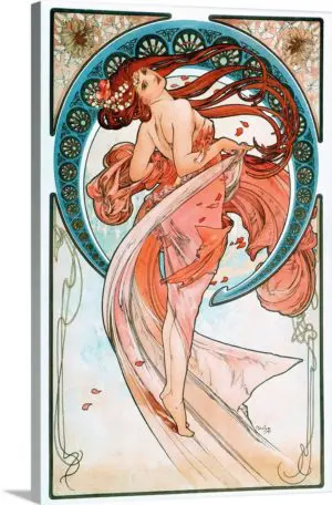 Quadro Decorativo Pintores Famosos - La Danse Lithographs Series - Alphonse Mucha