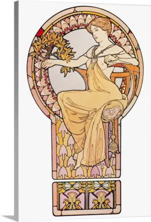 Quadro Decorativo Pintores Famosos - La Danse Lithographs Series III - Alphonse Mucha