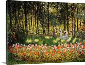 Quadro Decorativo Pintores Famosos -  Cena na Floresta- Monet