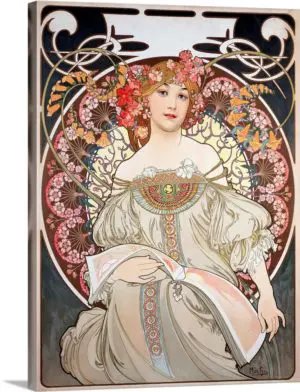 Quadro Decorativo Pintores Famosos - 1896-calendar-illustration - Alphonse Mucha