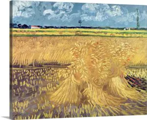 Quadro Decorativo Pintores Famosos - Wheatfield with Sheaves - Van Gogh