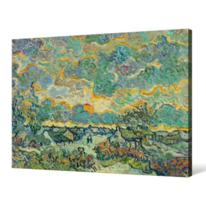 Quadro Decorativo Pintores Famosos - Reminissencia em Por do Sol em Brabant - Van Gogh