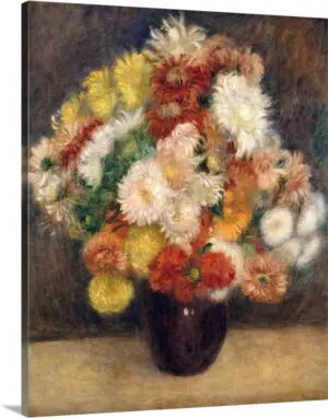 Quadro Decorativo Pintores Famosos - Bouquet de Crisantemos - Renoir