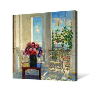 Quadro Decorativo Pintores Famosos - Vaso na Varanda - Renoir