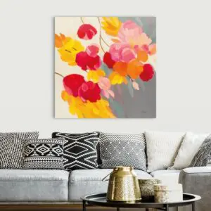 Quadro Decorativo Floral - Buque Amarelo e Vermelho