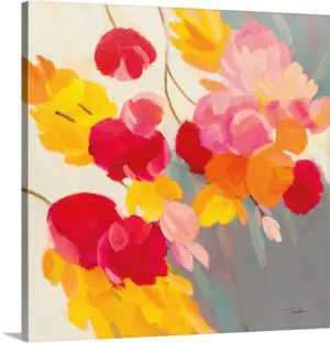 Quadro Decorativo Floral - Buque Amarelo e Vermelho