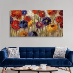 Quadro Decorativo Floral- Asteres e Crisantemos