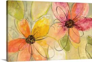 Quadro Decorativo Floral- Flores Neon