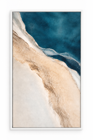 Quadro Decorativo Abstrato Azul e Bege - Areia e Azul