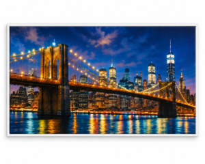Quadro Decorativo Ponte do Brooklyn à Noite — Brooklyn Noturna