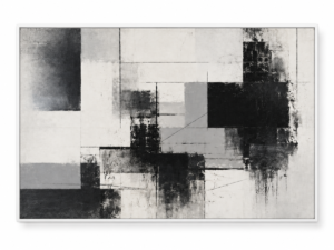 Quadro Decorativo Abstrato Preto e Cinza — Contraste Urbano