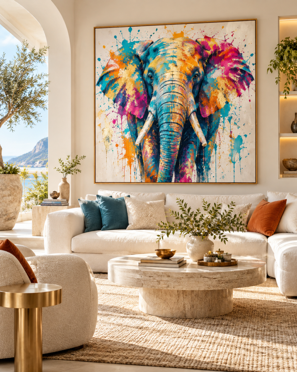 Quadro Decorativo Elefante Colorido - Elefante Vibrante - Imagem 4
