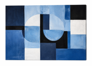 Quadro Decorativo Abstrato Geométrico Azul — Equilíbrio