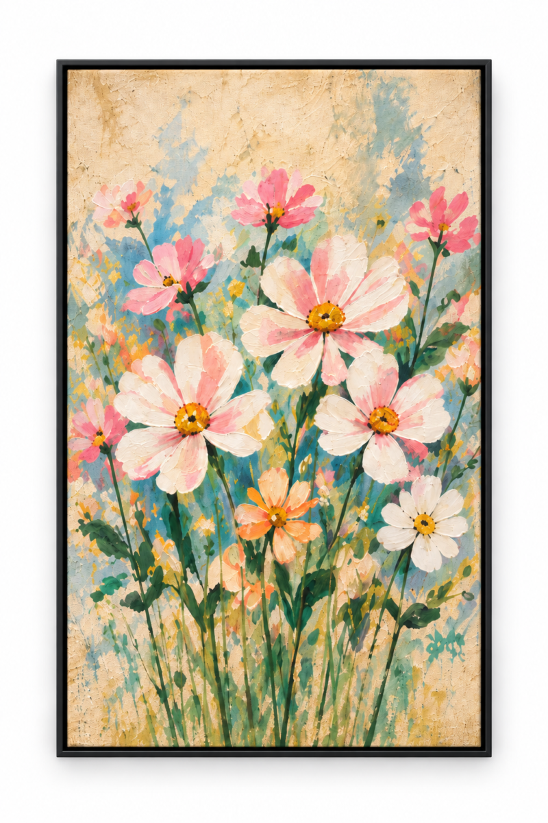 Quadro Decorativo Flores Rosas e Brancas - Flores do Aconchego - Imagem 3