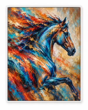 Quadro Decorativo Cavalo em Movimento — Galope de Cores