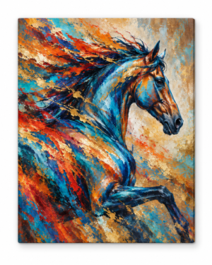Quadro Decorativo Cavalo em Movimento — Galope de Cores