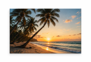 Quadro Decorativo Praia ao Pôr do Sol — Horizonte Tropical