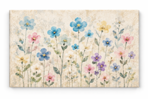 Quadro Decorativo Flores em Tons Suaves — Jardim de Afeto