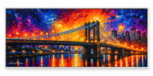 Quadro Decorativo Ponte Iluminada — Luzes da Cidade