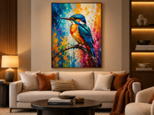Quadro Decorativo Martim-Pescador Colorido — Martim-Pescador em Cores