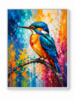Quadro Decorativo Martim-Pescador Colorido — Martim-Pescador em Cores