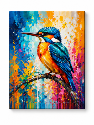 Quadro Decorativo Martim-Pescador Colorido — Martim-Pescador em Cores