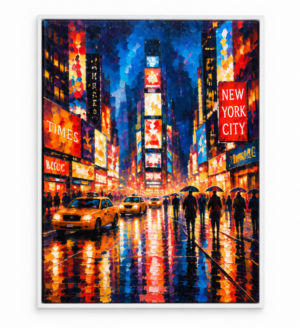 Quadro Decorativo Nova York à Noite - Nova York em Cores