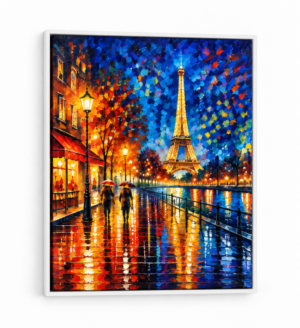 Quadro Decorativo Paris à Noite — Paris sob a Chuva