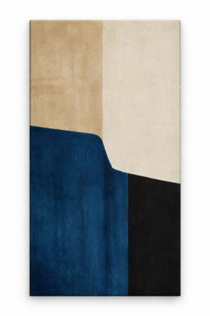 Quadro Decorativo Abstrato Azul e Bege - Pausa Azul