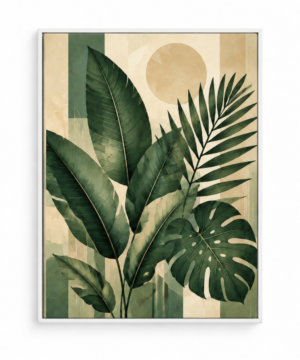 Quadro Decorativo Folhagens Verdes — Respiro Botânico
