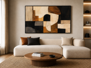 Quadro Decorativo Abstrato em Tons Terrosos — Ritmo Terroso