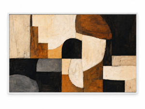 Quadro Decorativo Abstrato em Tons Terrosos — Ritmo Terroso