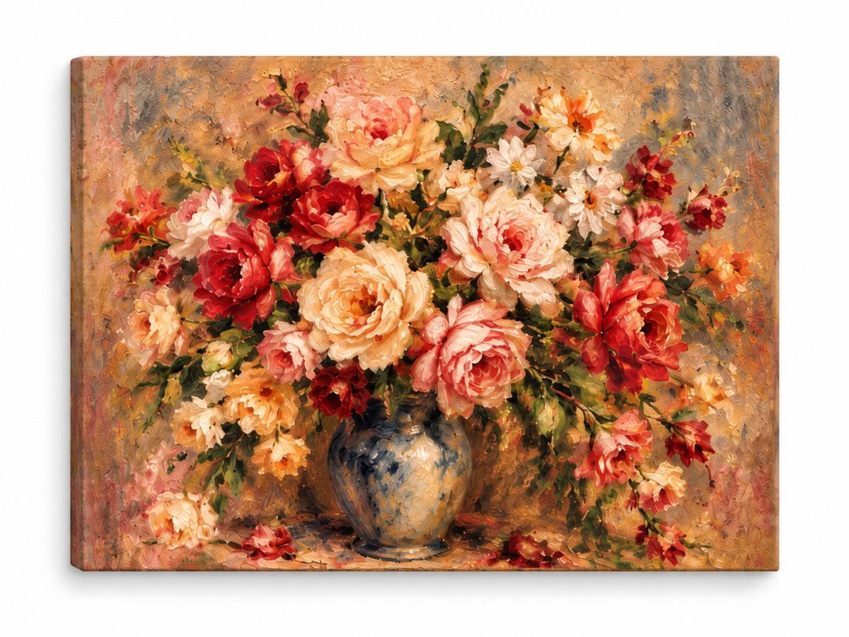 Quadro Decorativo Vaso de Rosas — Rosas do Entardecer