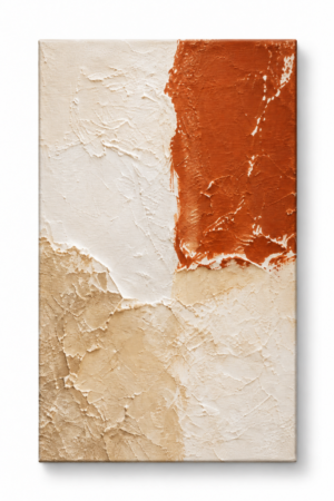 Quadro Decorativo Abstrato Bege e Terracota - Terra Suave